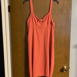 LOFT Coral Bow-Detail Dress